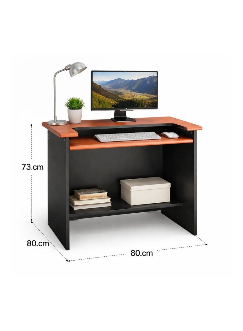 Xpert Compact Computer Desk with Keyboard Tray & Storage Shelf – 80×80cm Home & Office Workstation - Image 3